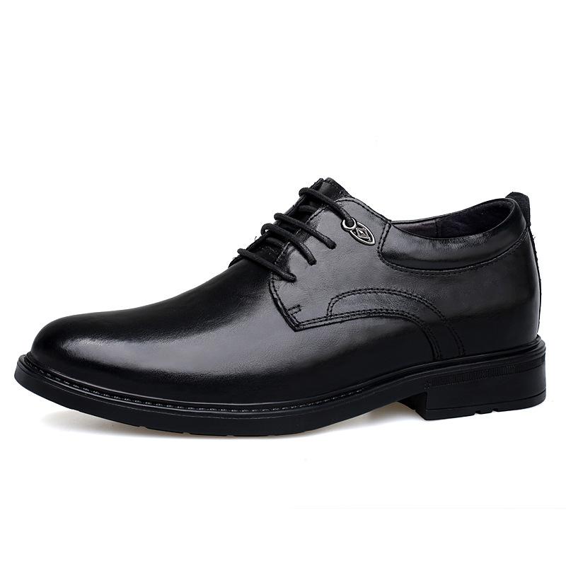 New Men Leather Shoes For Men Business Dress Shoes Invisible Inner Height Increasing Man Shoes 8CM Wedding Shoes Big Size 36-47