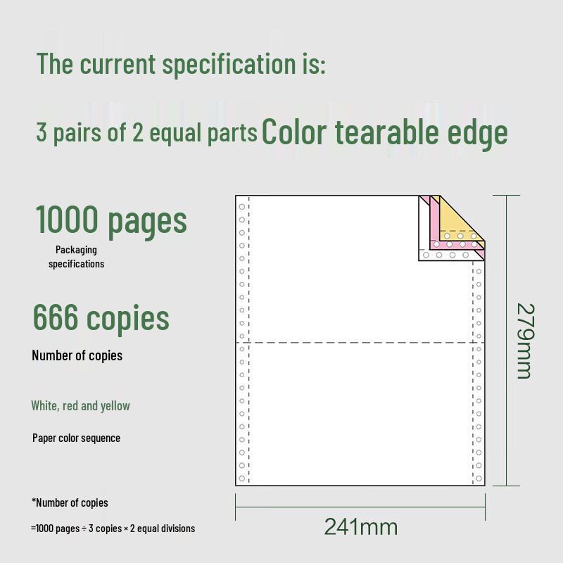AFW Triple-Ply Dot Matrix Printer Carbon Copy Paper