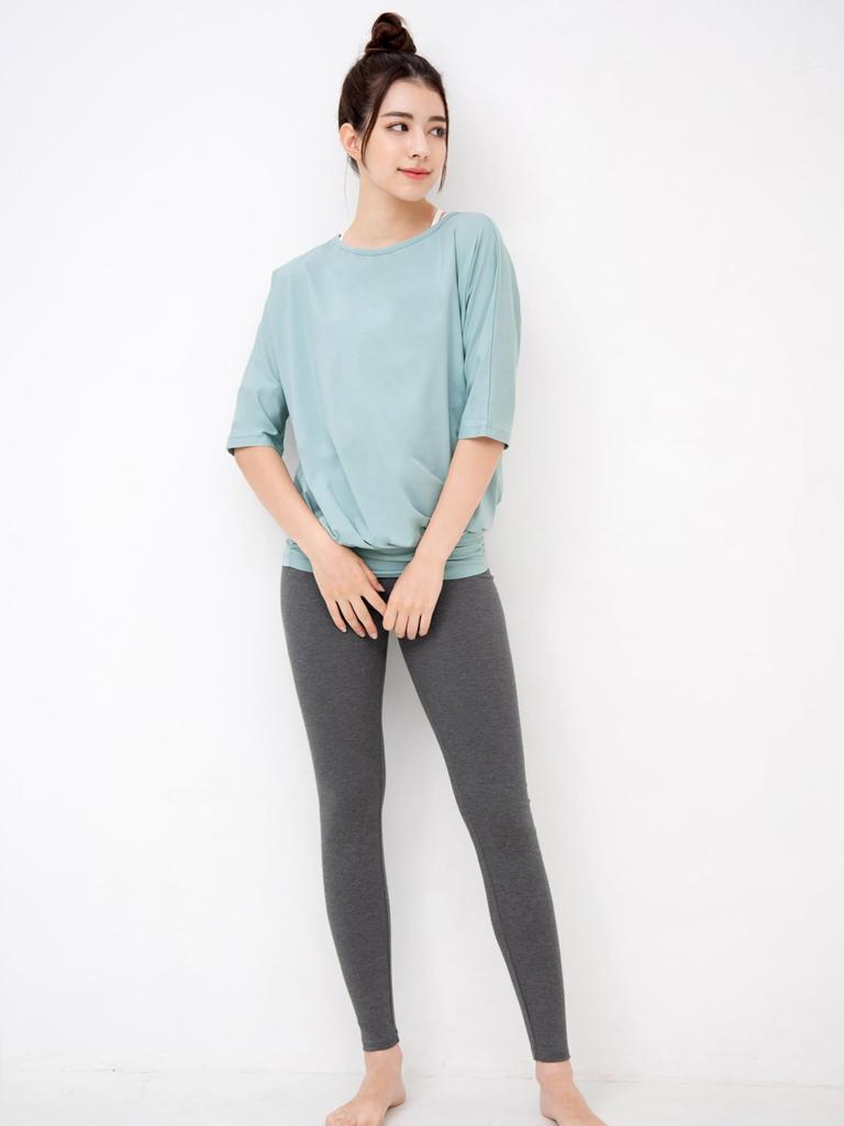 Lupa Dolman Yoga Short Cool to the Ideal for Pilates and Ice Size M Women's Tunic, Wear, Sleeves, 5/8 Sleeves, Figure-Contoured, Touch,