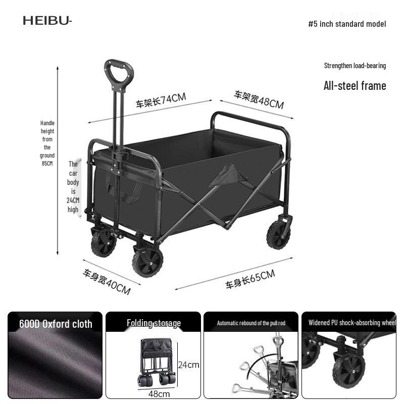 Portable Folding Camping Trolley for Outdoor and Grocery Use