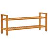 Day and Night - Day and Night Shoe Rack with 2 Shelves Solid Oak Wood 100x27x40 Cm