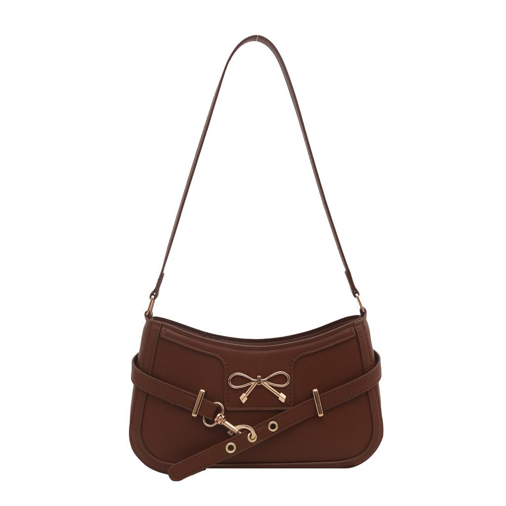 Pu Leather Womens Vintage French Style Small Crossbody Bag For Daily Use