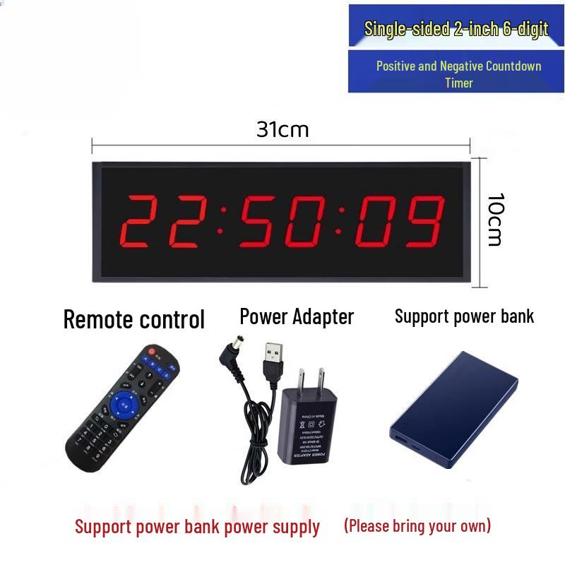 Hantun 2-inch 6-Digit Single-Sided LED Stopwatch