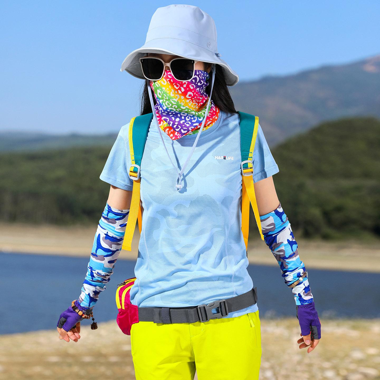 Outdoor crew neck sports quick-drying T-shirt women s short-sleeved camouflage sweat-absorbing breathable running quick-drying clothes half-sleeves M