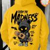 Classic Hand-Drawn Cartoon Character Pattern Letter Print, Fashionable Casual Sports Hoodie, Loose, Comfortable and Warm Style