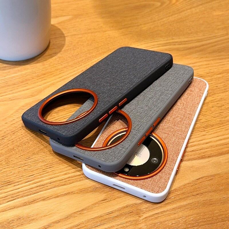 Custodia Magnetica Per Honor Magic 8 Lite X9D Custodia Alla Moda Per MagSafe Silicone Patterned con Tessuto Opaco Cover Per Telefono Paraurti Antiurto