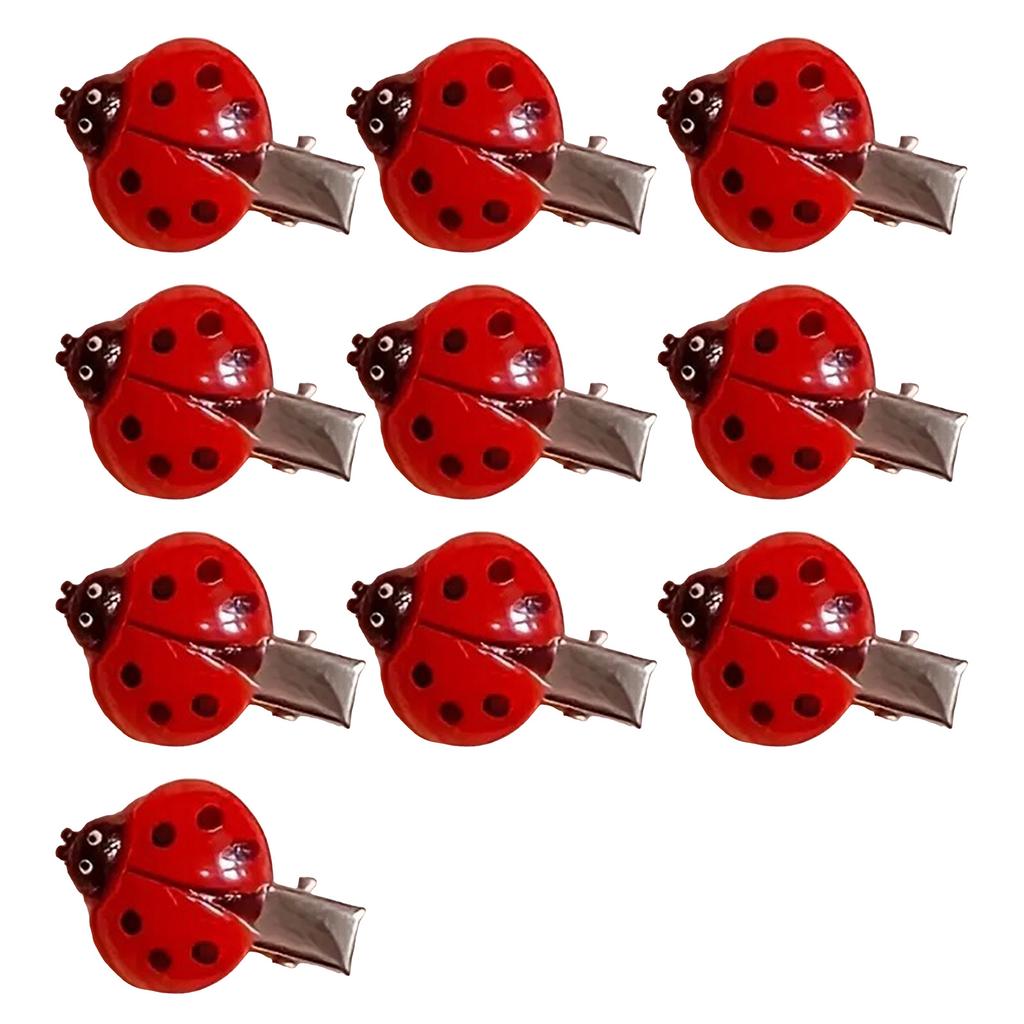 10 Pièces Pince à Cheveux Créative en Forme de Coccinelle Accessoires pour Cheveux Adolescentes Filles Barrettes avec Tenue Sûre pour Port Quotidien Événement