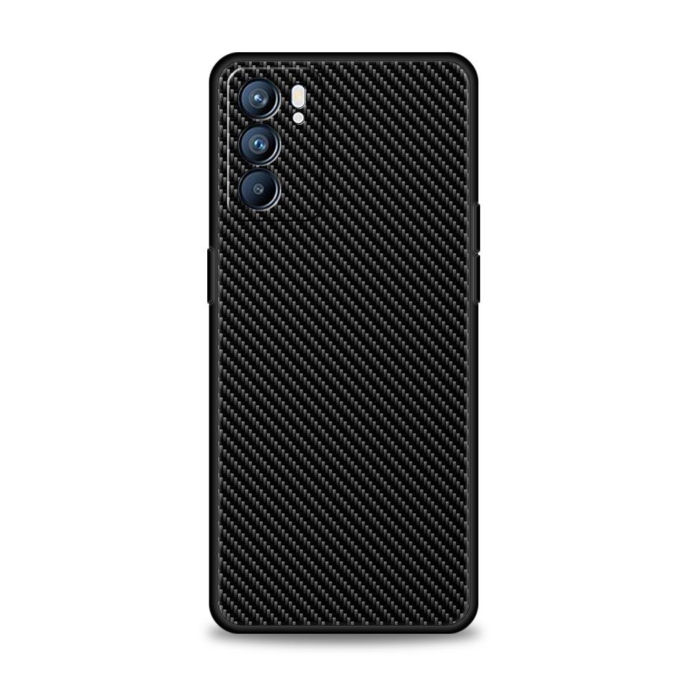 Carbon Fiber Case For Oppo Find X6 Pro X5 A54 A53 A52 A9 2020 A15 A95 A17 A16 A76 A74 A57 Reno7 Reno6 Pro Plus 5G Black Cover