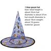 Halloween Prom Party Hat Witch Hat Witch Hat Veil Hat Printed Pumpkin Hat Black Tip Hat