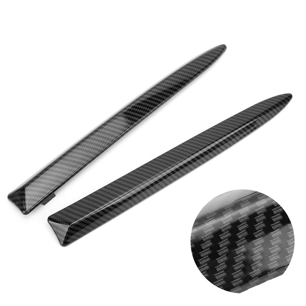 Pair Front Bumper Upper Trim Carbon Fiber Style 735455041 Replacement for FIAT 500 2007‑2015