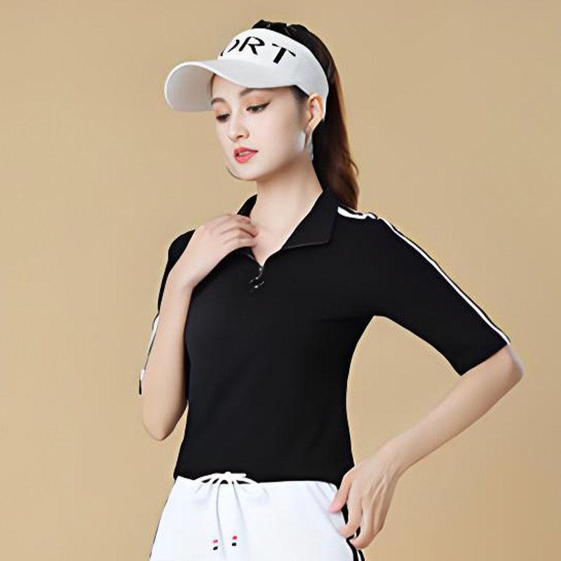 Summer POLO Collar Short Sleeved T-shirt for Women, Summer Women, Breathable Sports Outdoor T-shirt