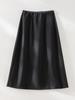 Rongtai High-Waisted A-Line Woolen Skirt for Women - 2025 Autumn/Winter Fashion, Mid-Length, Over-the-Knee, Casual Style
