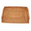 Wicker Serving Tray Hand Woven Rattan Rectangular Serving Tray with Handles for Breakfast Drinks Snack Dining Coffee Table