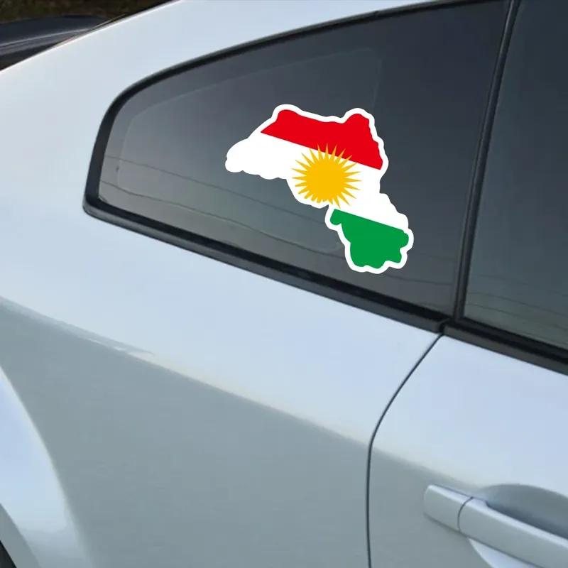 Kurdistan Kurdere Kort Kreative Klistermærker Bilrude Side Motorcykel Flag Kort Vinyl Dekaler Bilkarosseri Dekoration Klistermærker Tilbehør