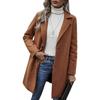 Women's Woolen Mid-Length Trench Coat, British Style, Classic Solid Color, Winter Workwear, Double-Sided Fleece.