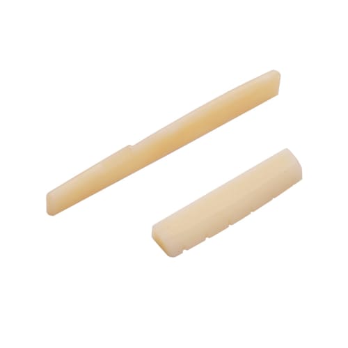 RUSUO Guitar Saddle, Guitar Saddle and Nut, Real Bone Material, for Two 6-String Acoustic Guitars