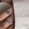 Trendy Women's Blue Zircon Open Ring In Sweet Cool Style - Versatile, Fashionable, and High-End