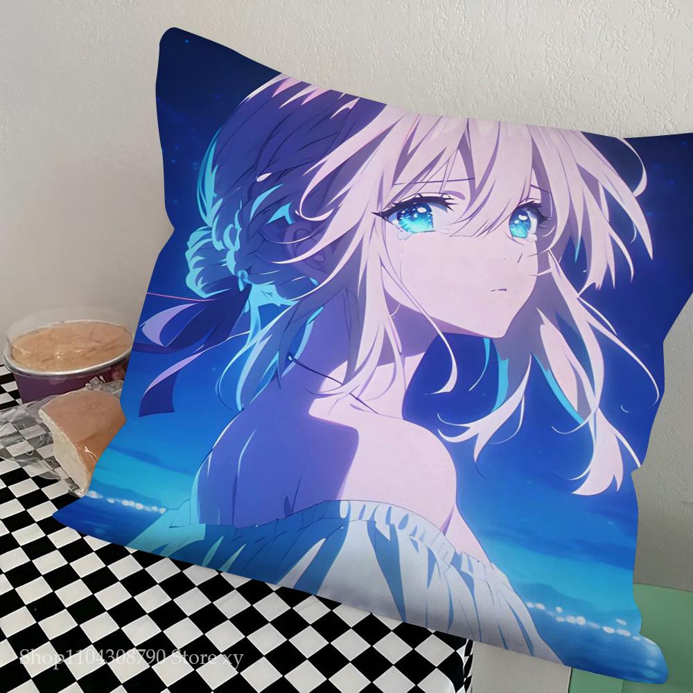 Violet Eternal Garden Animated Movie Pillow Case Square Pillow Bedroom Sofa Leisure Comfort CushionCarLivingRoom Home Decoration