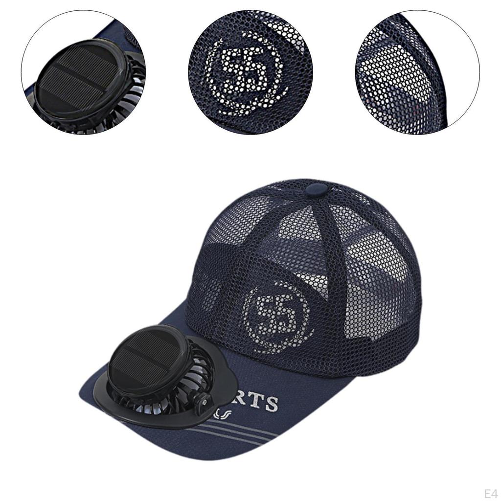 Hat with Solar-Powered Fan for Hiking and Cycling