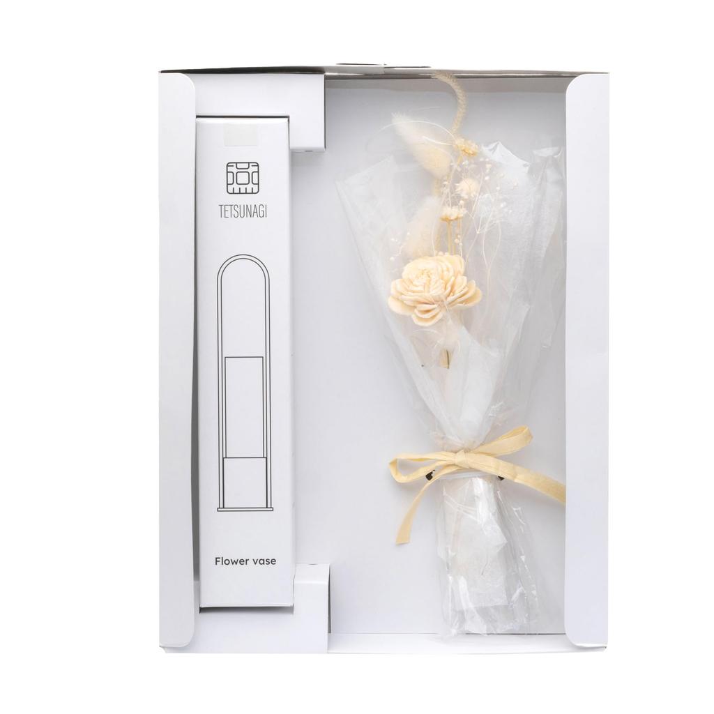 [Made In Tsubame-Sanjo] TETSUNAGI Flower Vase & Mini Bouquet Set, Gift, Handmade Flower Arrangement, Dried Flower Vase, Made In Japan, Stylish