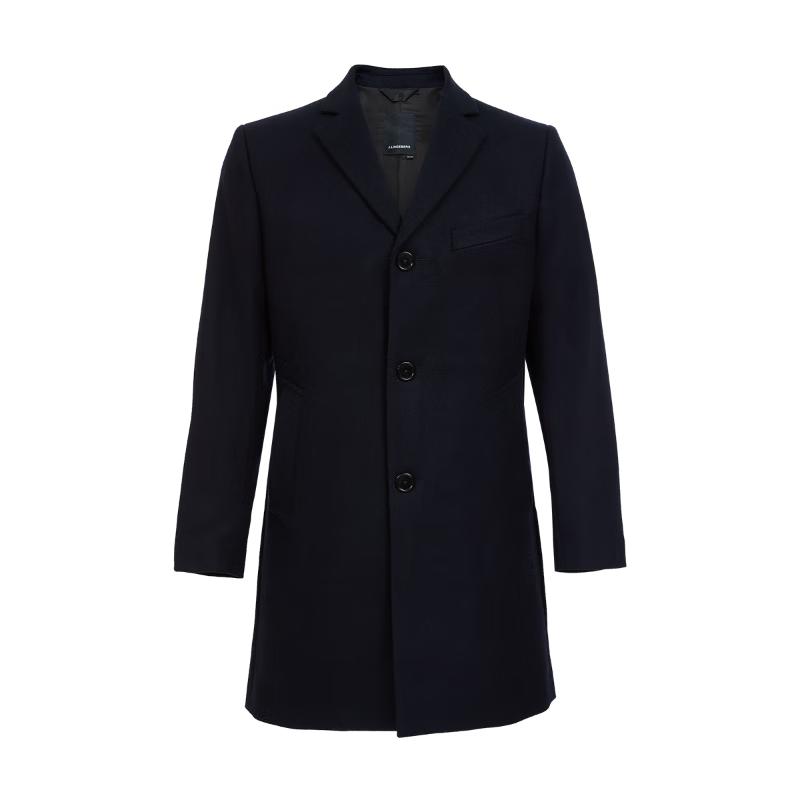 J.Lindeberg Men's Wool Blend Mid-Length Coat