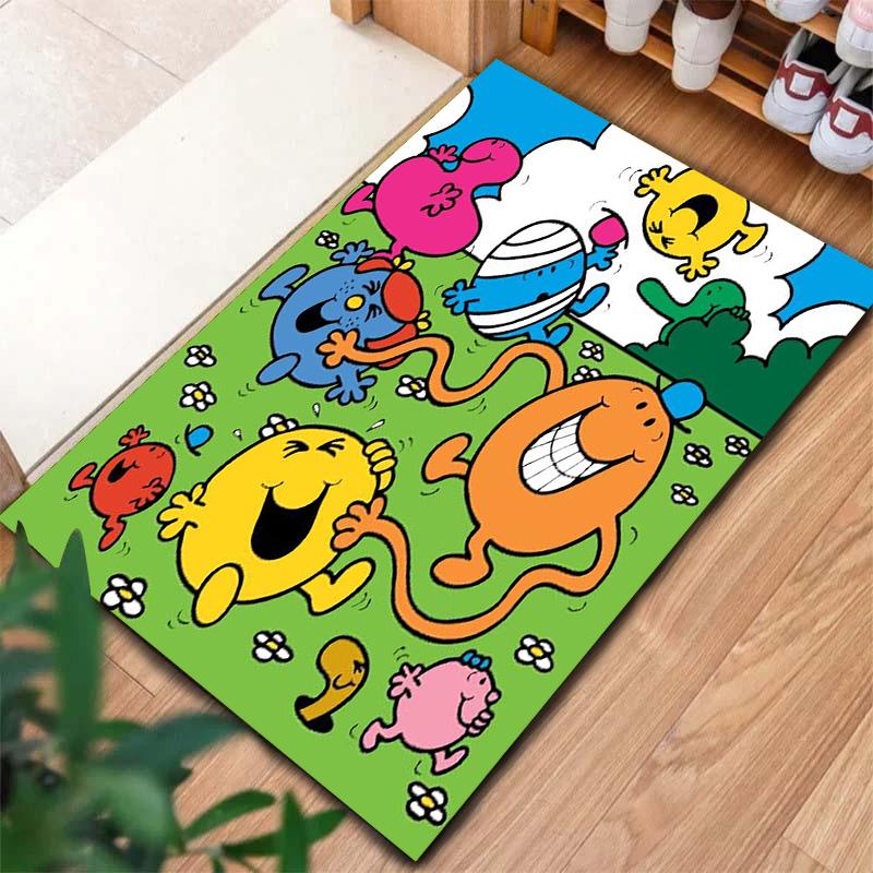 Sig. Tappeto Little Miss da Uomo per Soggiorno Camera da Letto Casa Decorazione Divano, Tappetino Antiscivolo per Giochi Bambini