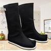 Unisex Upturned Toe Ancient Chinese Dance Boots: Hanfu Height-Enhancing Soap Boots with Bow for Weddings, Soldiers, and Photography