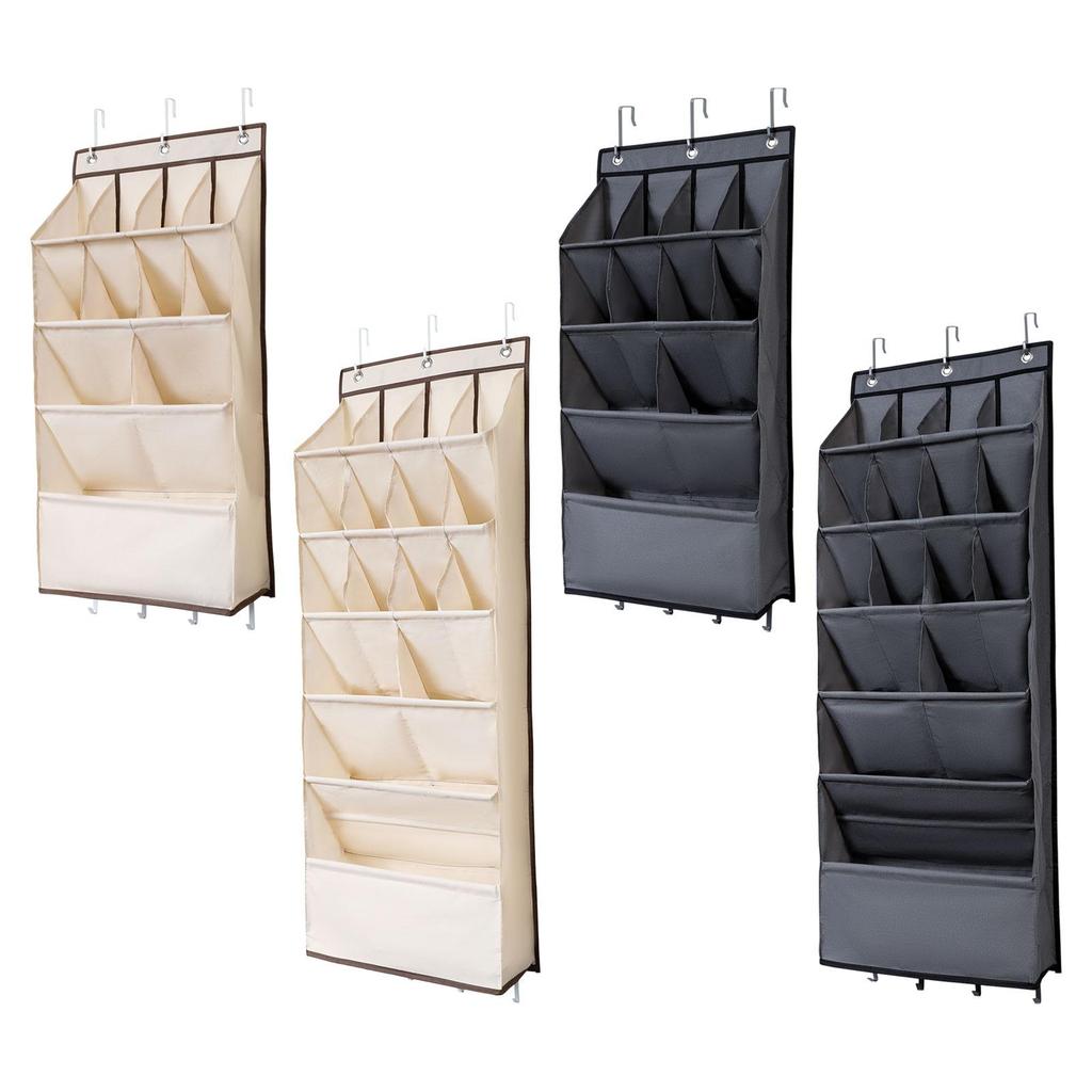 Deep Pockets Door Shoe Rack with 7 Hooks for Kids Adults Oxford Cloth Hanging Shoe Rack for Toys Bags Clothing Hats Towels