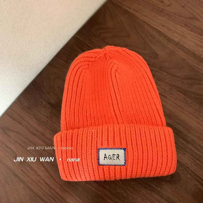 Big Head Knitted Hat for Women In Autumn and Winter Korean Style Versatile Ear Protection and Warm Wool Hat Showing Face Small Piles of Hats
