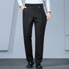 LRT Men's Wool-Blend Business Casual Straight-Leg Trousers