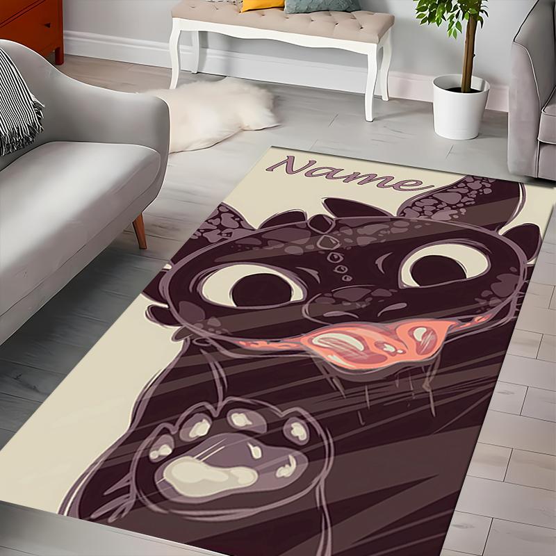 Custom Personalization How To Train Your Dragon Toothless Area Rug - Perfect For Kitchen, Bathroom,Laundry Room Decor Large Size Available,Gift All Se
