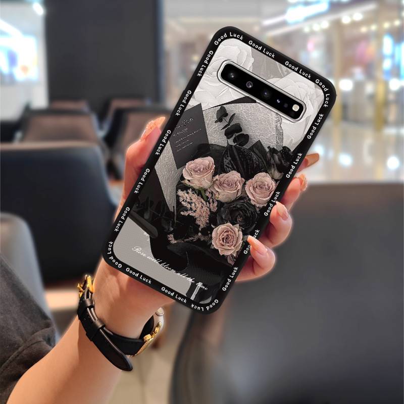 

Чехол для телефона с масляной живописью на задней крышке для Samsung Galaxy S10 5G/SM-G977N, мультяшный, противоударный, пылезащитный, грязеотталкивающий, с цветком Samsung Galaxy S10 5G/SM-