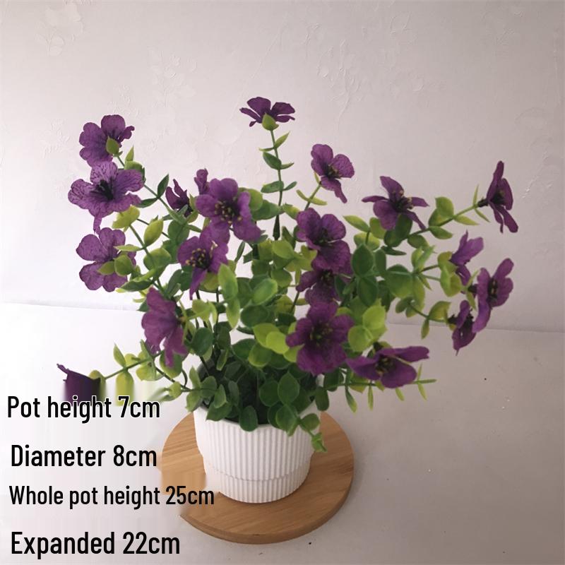 Small Silk Carnation Decorative Flower In Pot for Living Room, Coffee Table, or Dining Table Arrangement