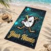 Anaheim Ducks Custom Name Beach Towels Also Serve As Bath Towels Summer Essential a Musthave for the Outdoors the Beach and the Pool