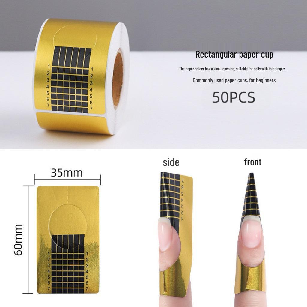 

Gold Rectangle Nail Extension Forms - 500 Pieces for UV Gel Crystal Nails