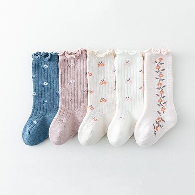 Newborn Baby Girl Socks New Kids Ruffled Knee High Socks Toddler Soft Cotton Spring Autumn Children Princess Long Socks