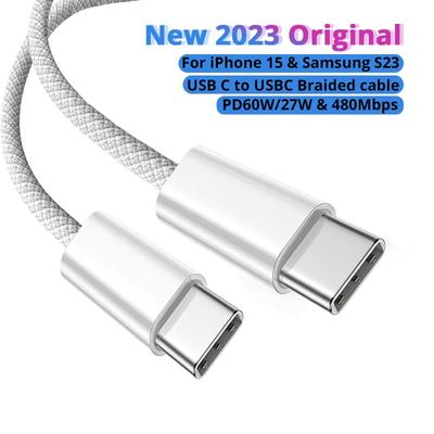 Câble de données de charge rapide PD60W pour iPhone 15 Câble tressé Type-C adapté aux câbles de charge de la série Samsung iPhone 15