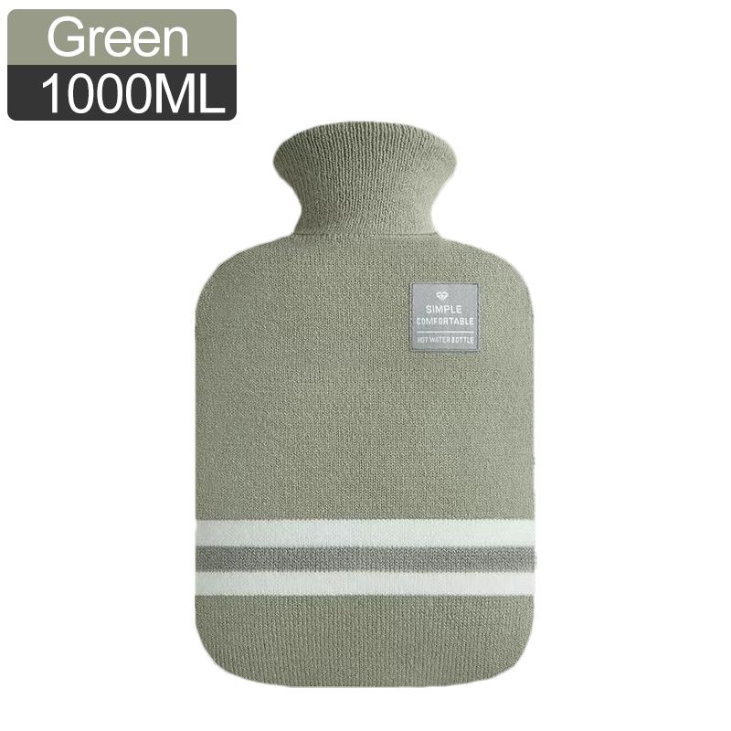 1L Or 2L Hot Water Bottle With Knitted Cover Large Capacity Hot Water Bag For Female Warm Belly Hands Inject Water Hot Water Bag