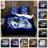 3D Animal Bedding Set for Boys Teens Room Soft Down Duvet Cover AU140 * 210 Full Size Bed Cover Single/Double Wolf Print Quilt Cover