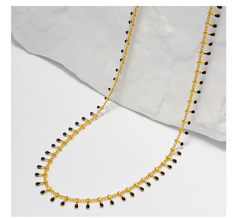Bohemian Water Drop Enamel Necklace: Simple, Versatile Clavicle Chain for Women