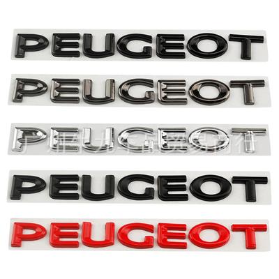 Vhodné pro PEUGEOT kovové logo auta upravený zadní štítek anglický štítek samolepka na auto