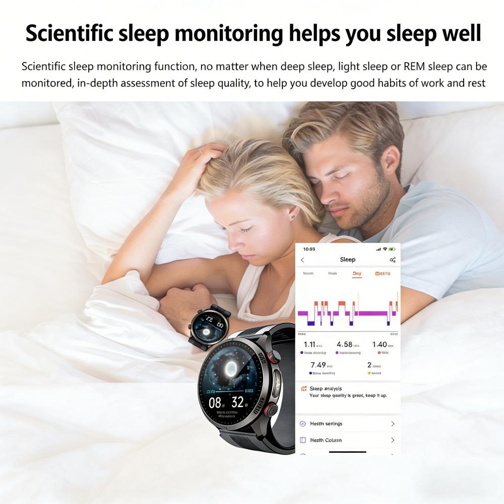 SACOSDING Nové chytré hodinky pro muže, ženy, typ vzduchové pumpy a airbagu, test krevního tlaku, 1,43palcový AMOLED displej EKG, volání přes Bluetooth