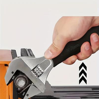 1pc Self Tightening Ratchet Wrench, 8/10 Inch Cr-V Steel Wrench Adjustable Bathroom Wrench, Suitable for Households, Garages, Workshops