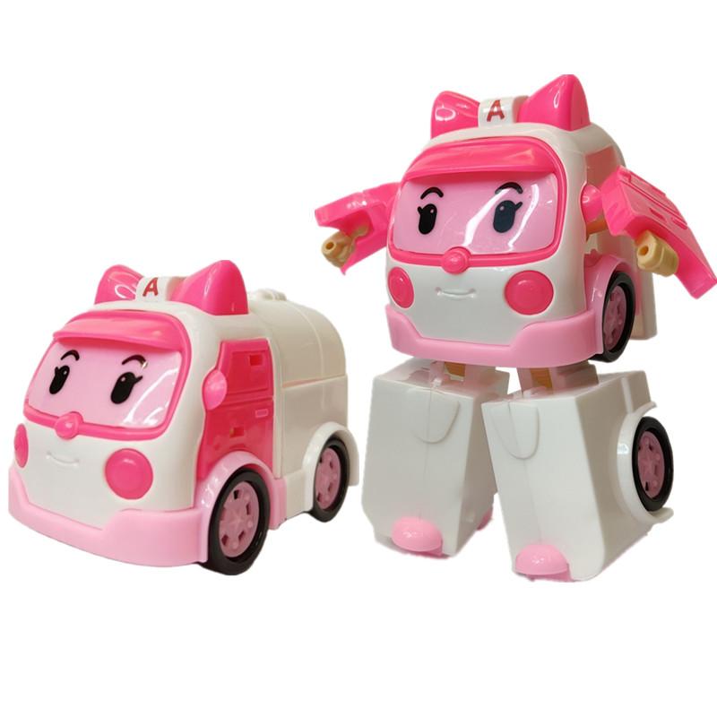 Korea Polis Robocar Robot Deformation Transformation Amber Roy Haley Anime Action Figure Cartoon Kids Toy For Children