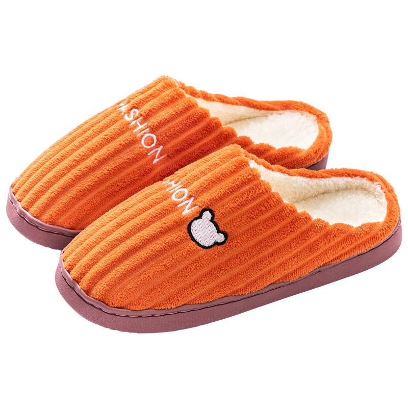 Cotton Slippers Autumn and Winter Home Indoor Thick Bottom Warm Non-slip Home Couple Cute Plush Cotton Drag Autumn and Winter