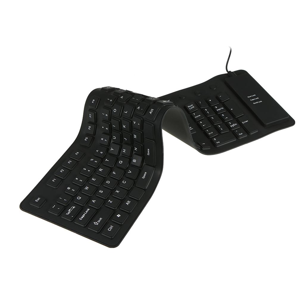 108 Keys USB Silicone Flexible Foldable Keyboard Waterproof Dustproof USB Silent Keys For Laptop Desktop Keyboard