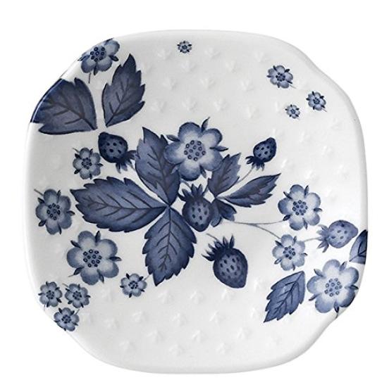 Imported Wedgwood Strawberry Bloom Indigo Soy Dish Set of 5 40000812 [Authentic Product]