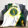 1pc Leon logo Blanket with Custom Name, Gift, for Men and Women, Soft Blanket, Good for Sofa Bed Couch Travel, Lightweight Flannel Blanket