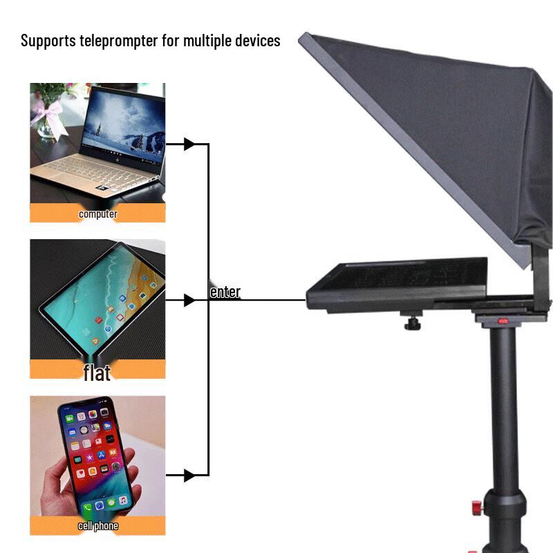 JiaShiYing Js-G24 24-inch Single-Screen Teleprompter with Pneumatic Tripod