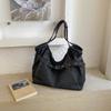 Women Vintage Pleated DenimTote Bag for Daily Commute